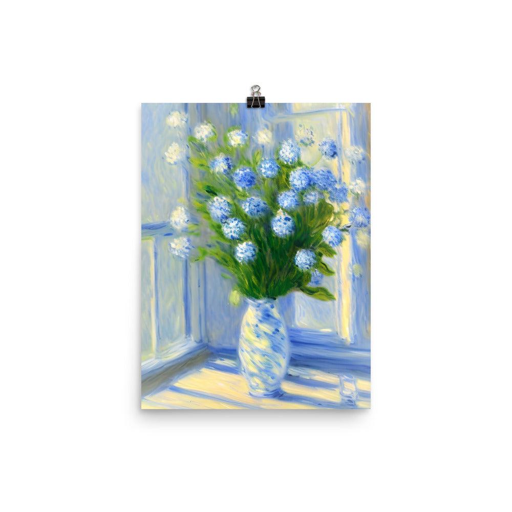Blue Flowers Photo Poster Print