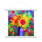 Blue Vase Flowers Fine Art Print with Hanger