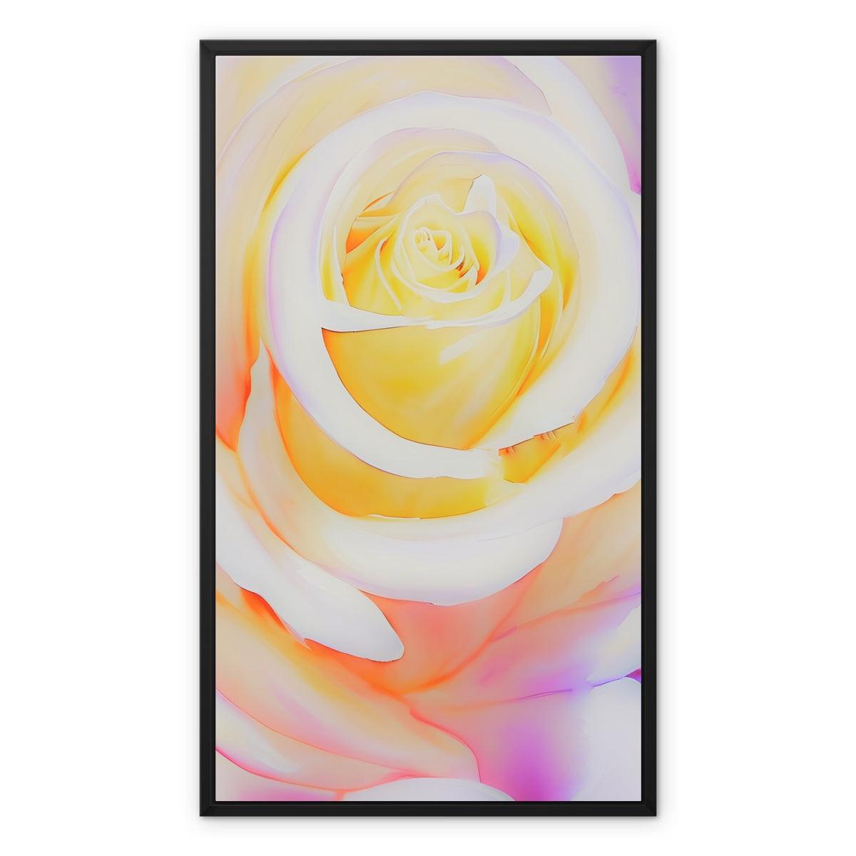 Cream Rose Framed Canvas