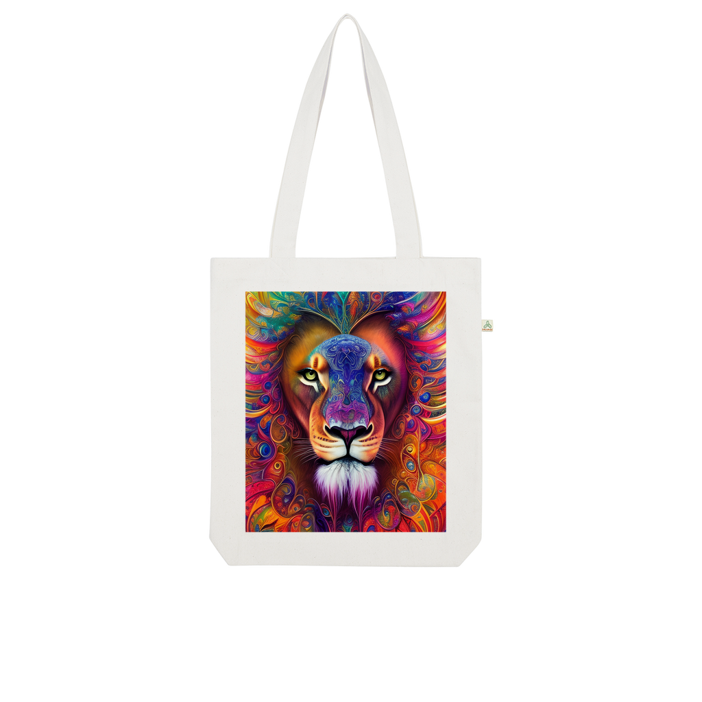 digital lion watercolour Organic Tote Bag