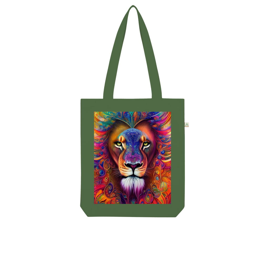 digital lion watercolour Organic Tote Bag