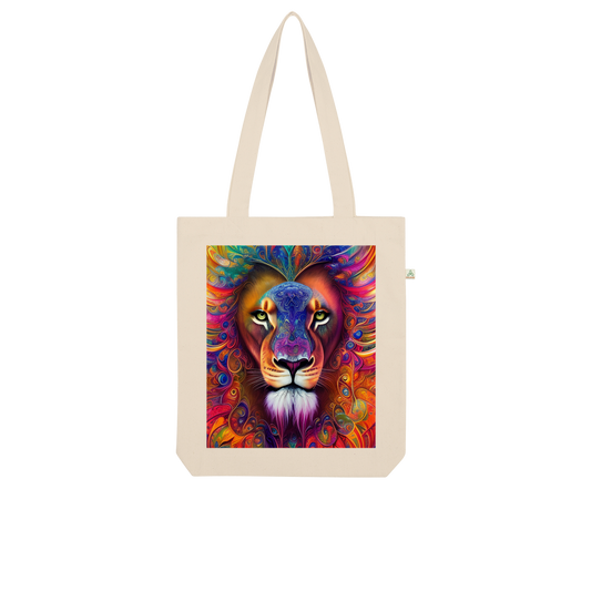 digital lion watercolour Organic Tote Bag
