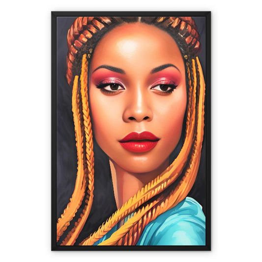 Goddess Braids Framed Canvas