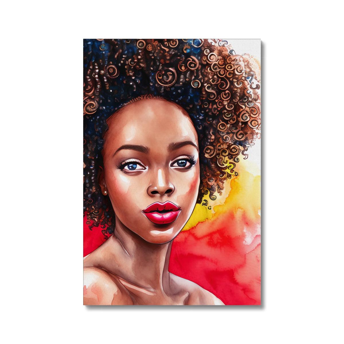 Black Woman Art - Big Curls Canvas