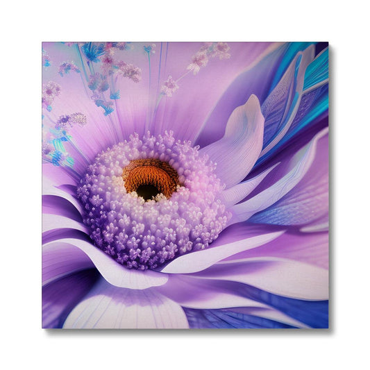 Lilac Blue Digital Flower Canvas