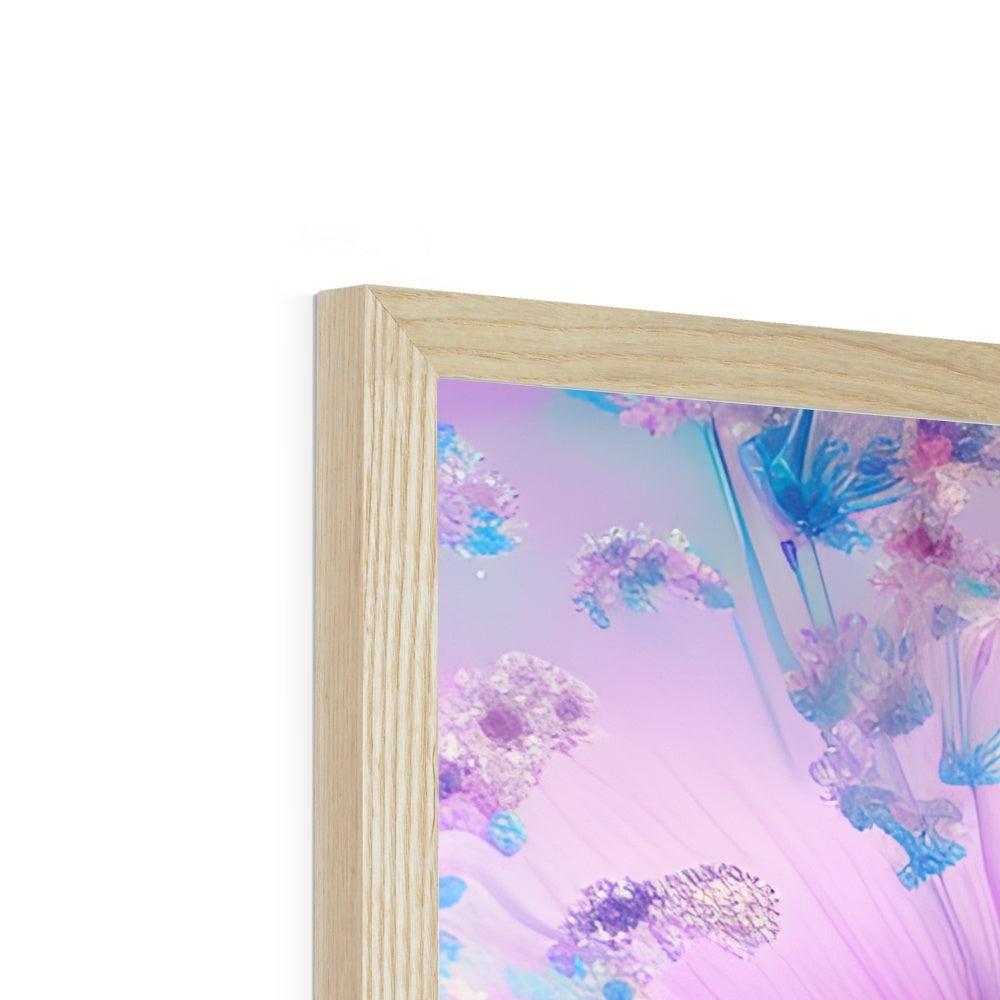 Lilac Blue Digital Flower Framed Print