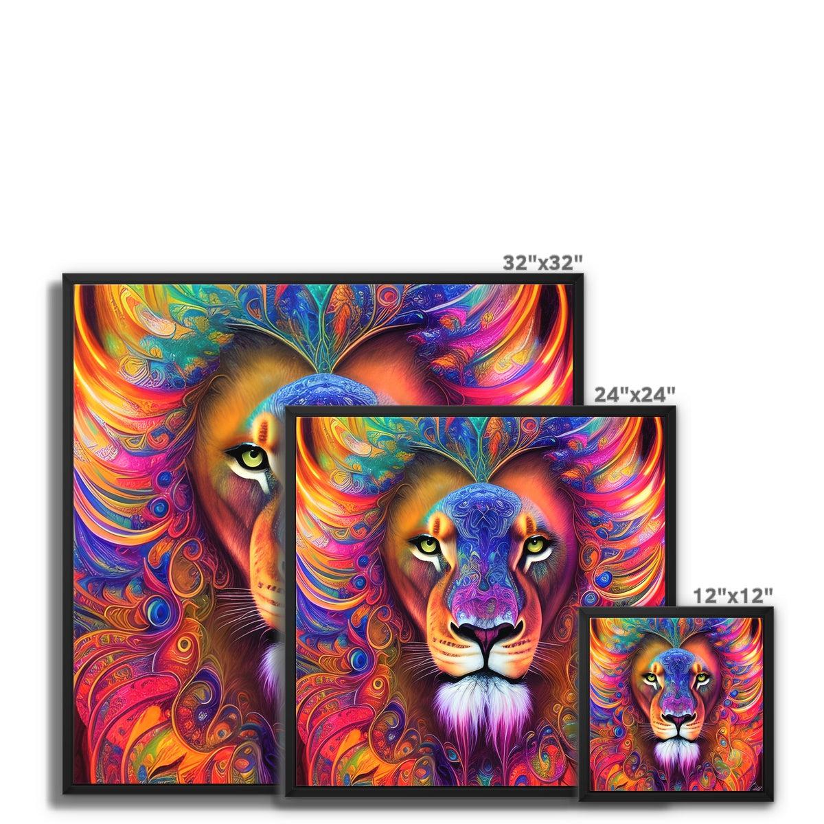 Mystical Lion Framed Canvas