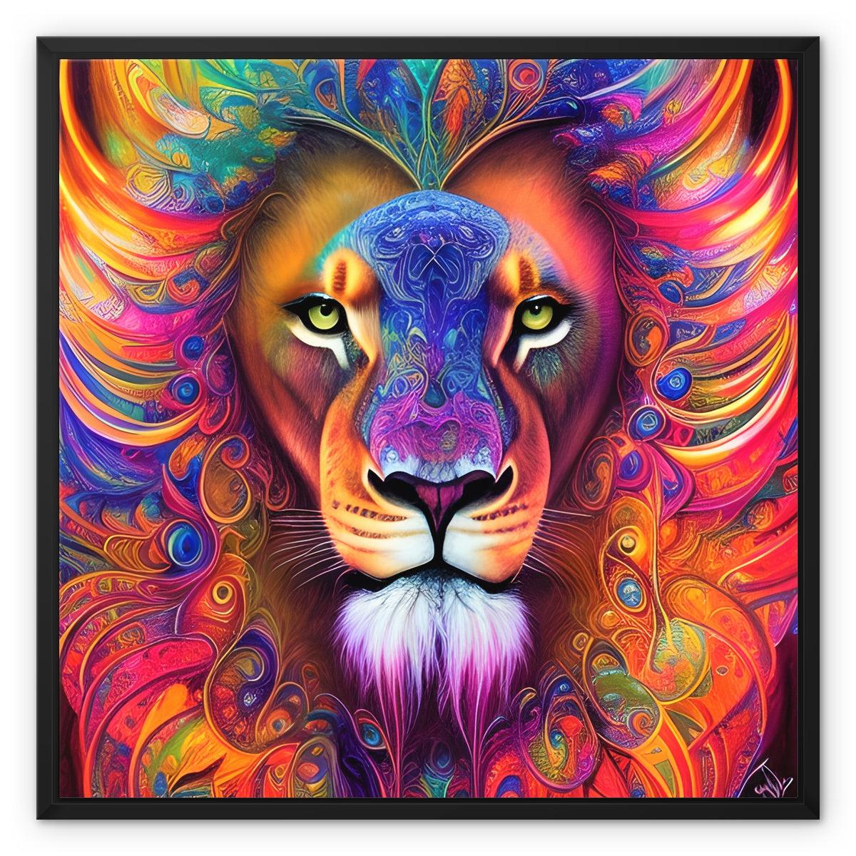 Mystical Lion Framed Canvas