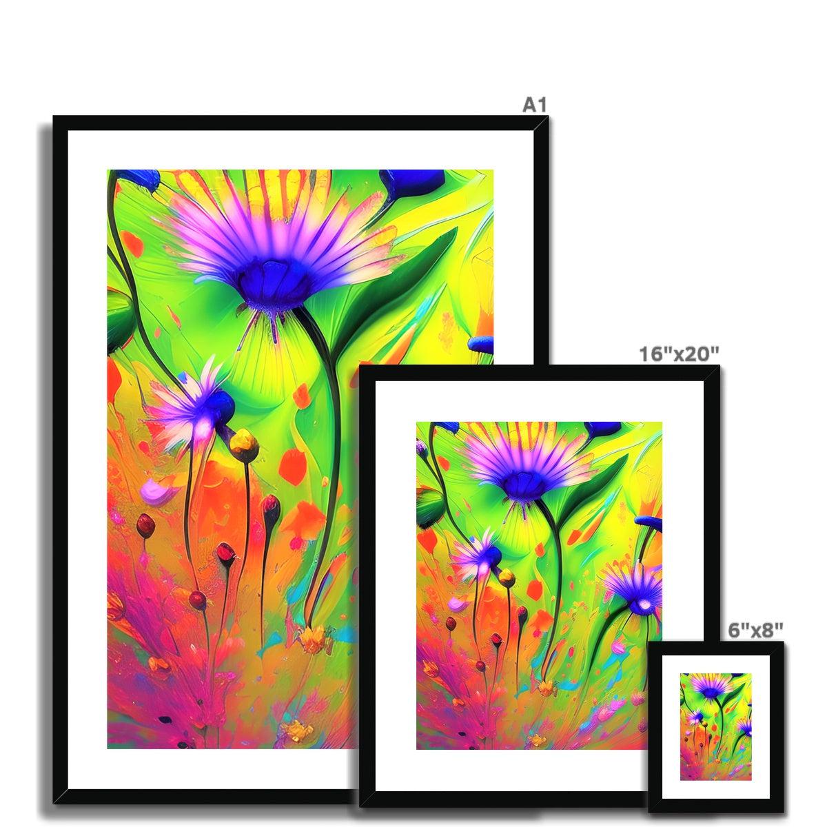 Painted Flowers Framed & Mounted Print