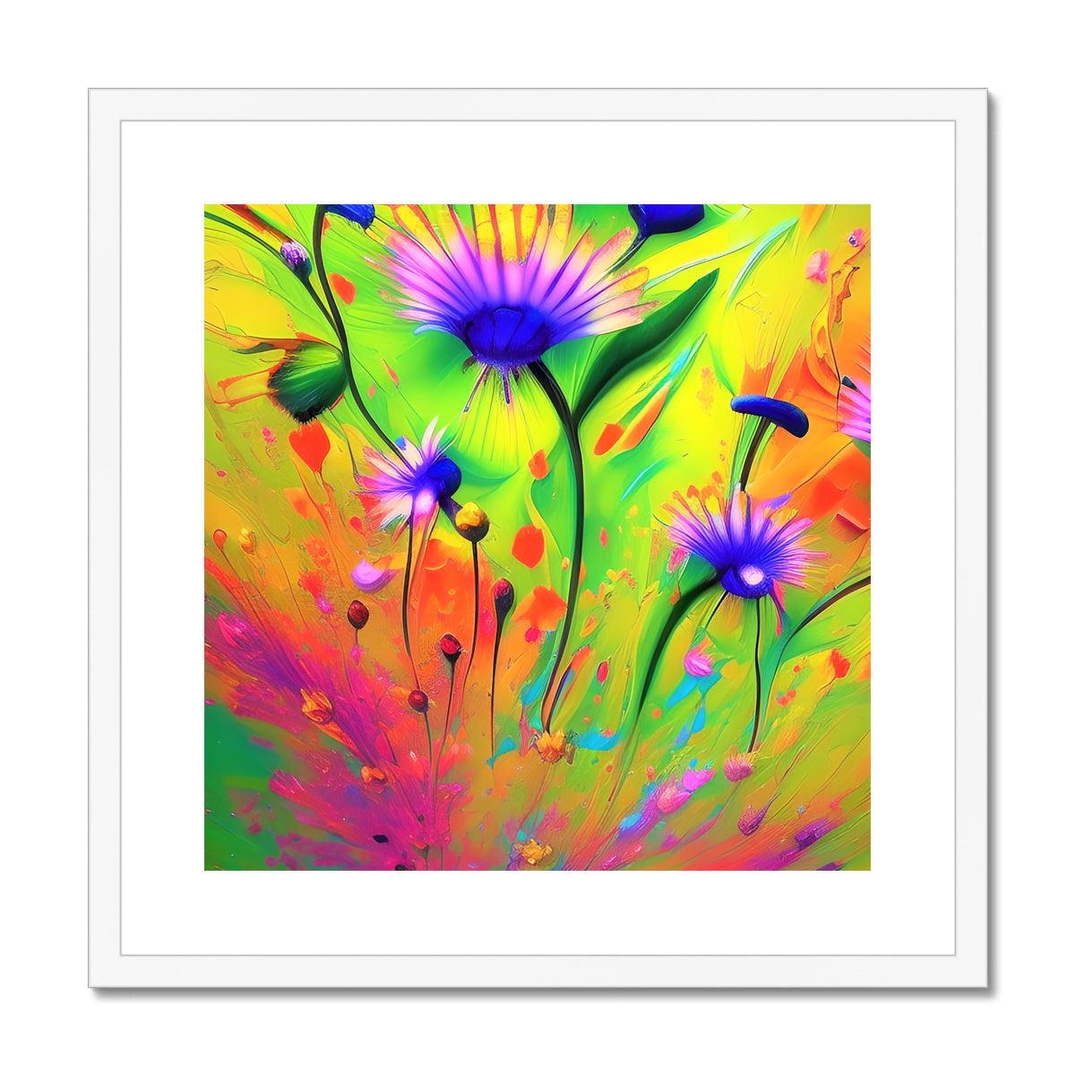 Painted Flowers Framed & Mounted Print