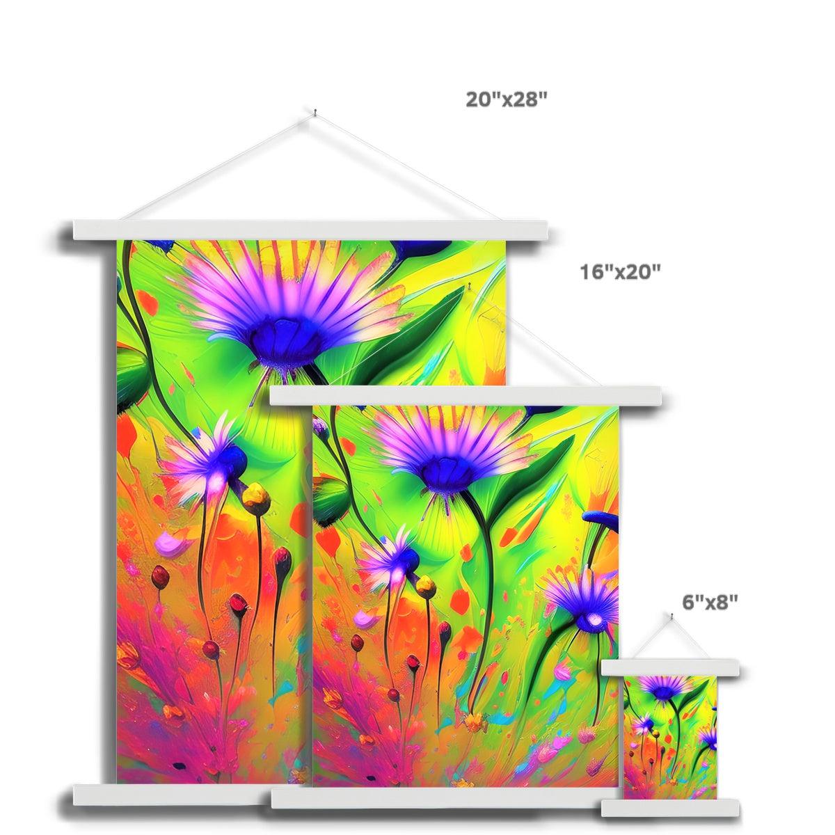 Painted Flowers Fine Art Print with Hanger
