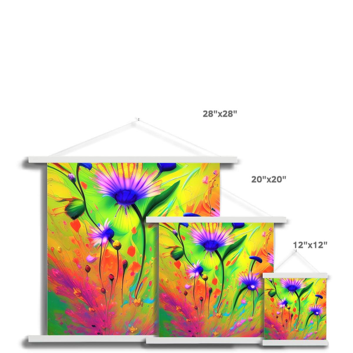 Painted Flowers Fine Art Print with Hanger