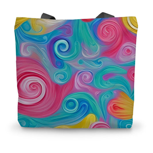 Pastel Floral Swirls Canvas Tote Bag