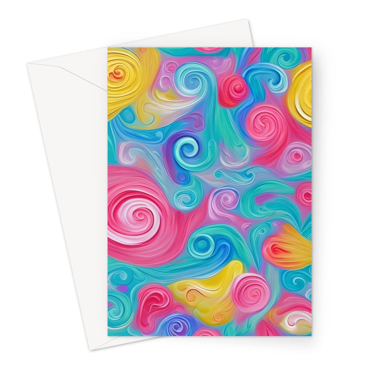 Pastel Floral Swirls Greeting Card