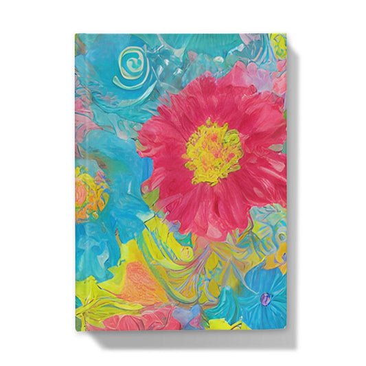 Soft Pastel Blue Pink Floral Hardback Journal