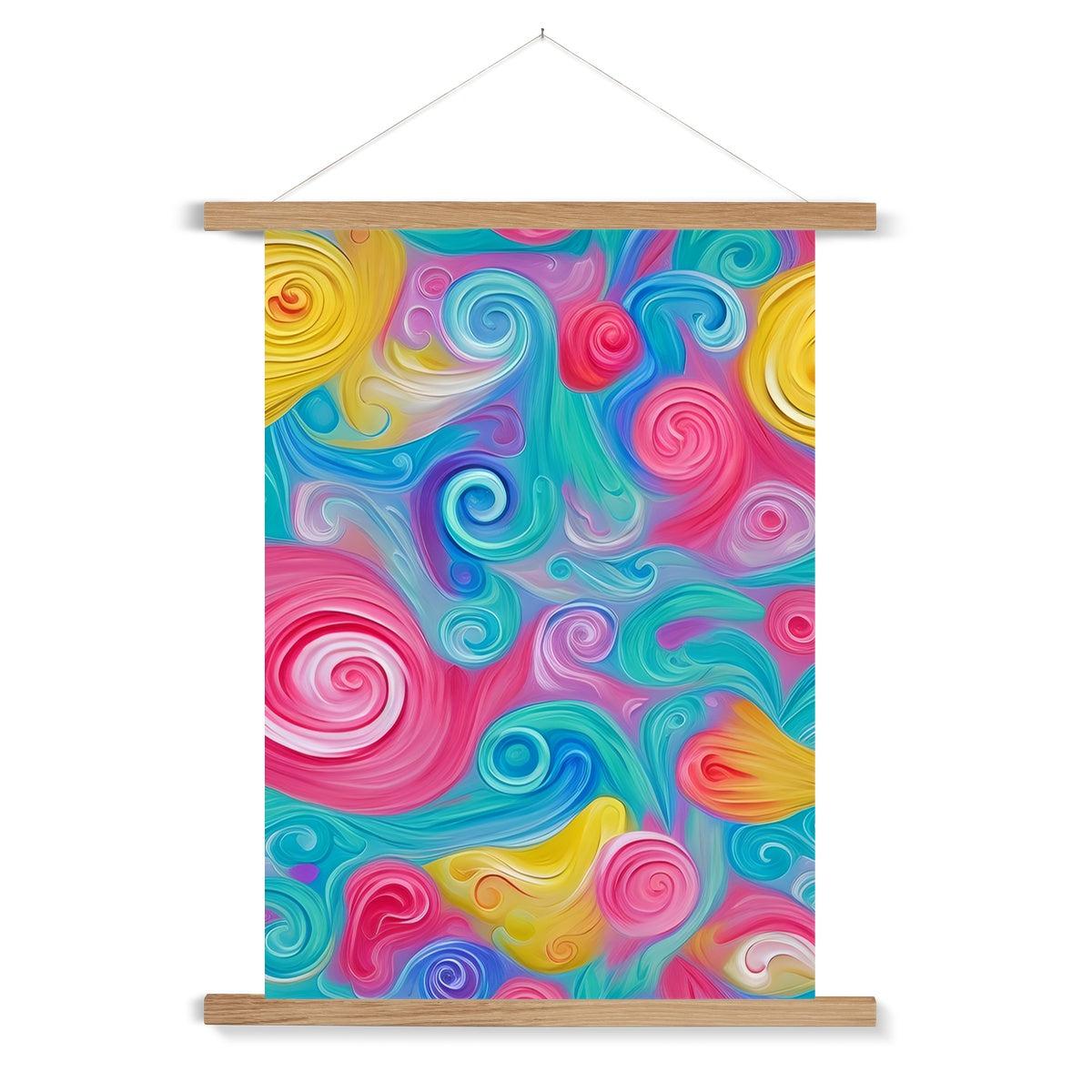 Pastel Floral Swirls Fine Art Print with Hanger