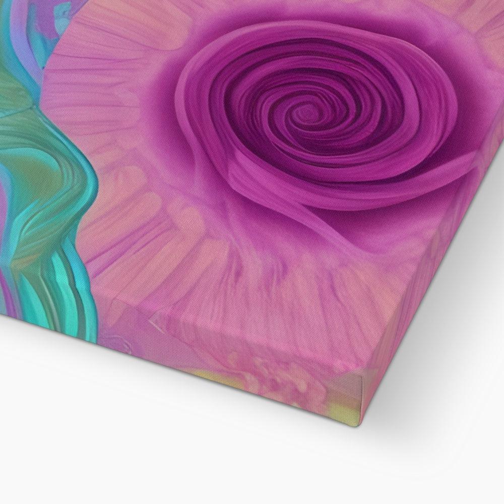 Pastel Lilac Mixed Floral Swirls Canvas