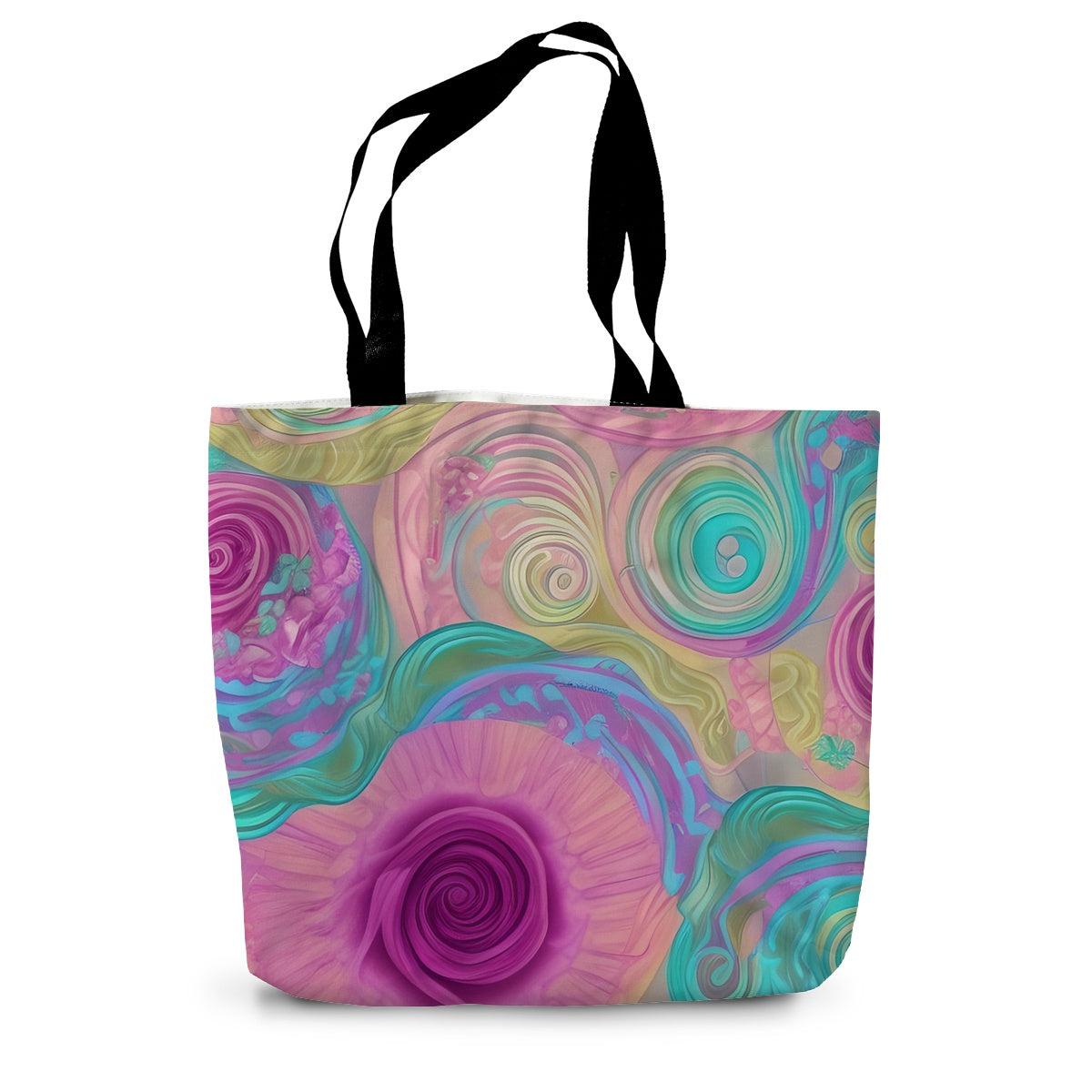 Pastel Lilac Mixed Floral Swirls Canvas Tote Bag