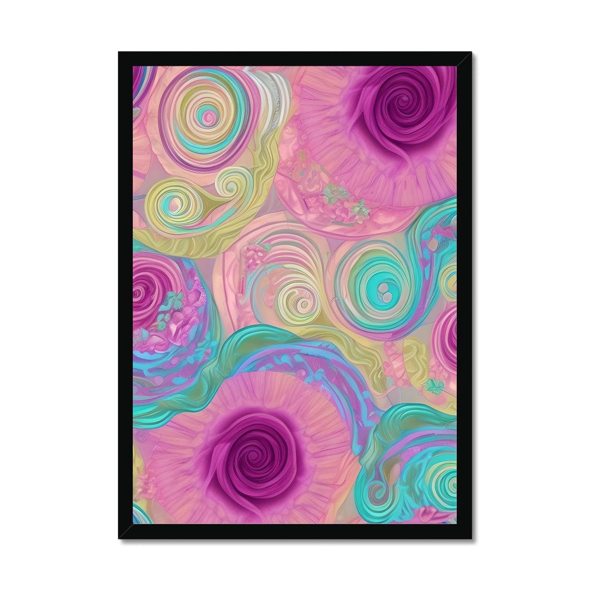 Pastel Lilac Mixed Floral Swirls Framed Print