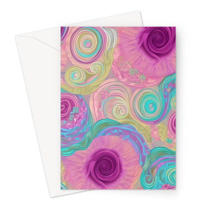 Pastel Lilac Mixed Floral Swirls Greeting Card