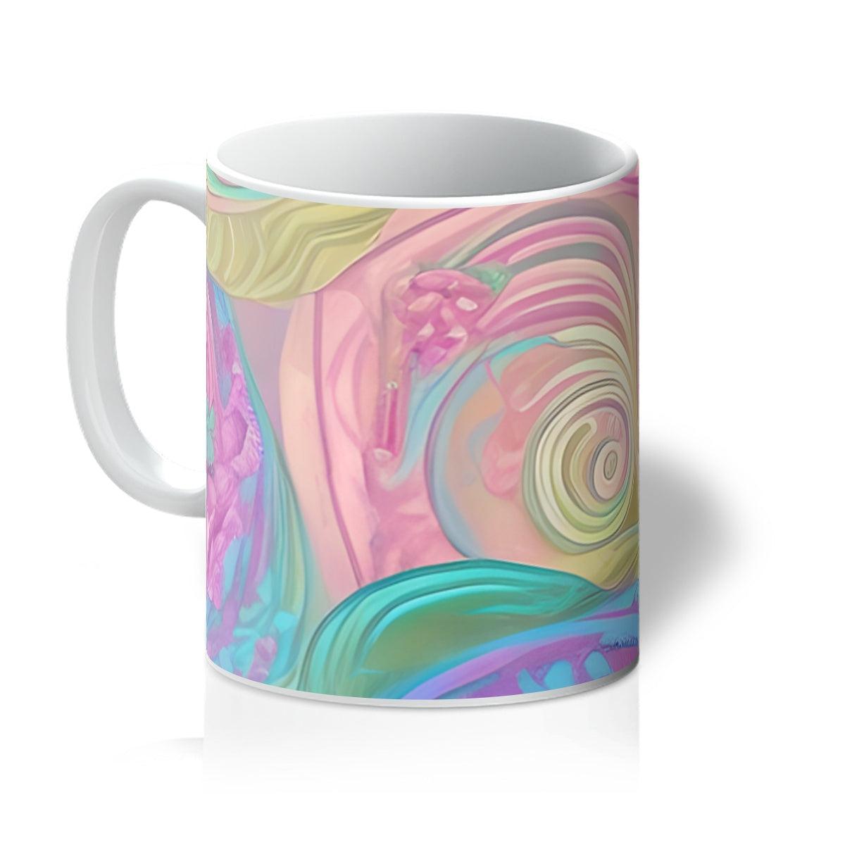 Pastel Lilac Mixed Floral Swirls Mug