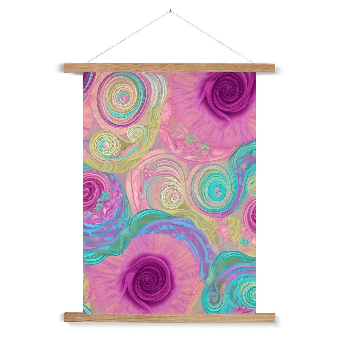 Pastel Lilac Mixed Floral Swirls Fine Art Print with Hanger