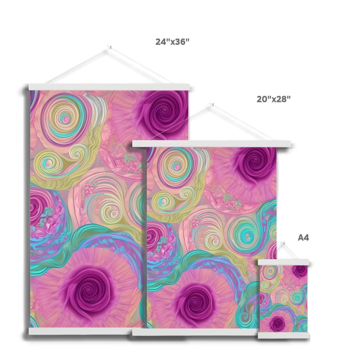 Pastel Lilac Mixed Floral Swirls Fine Art Print with Hanger
