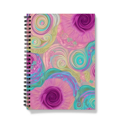 Pastel Lilac Mixed Floral Swirls Notebook