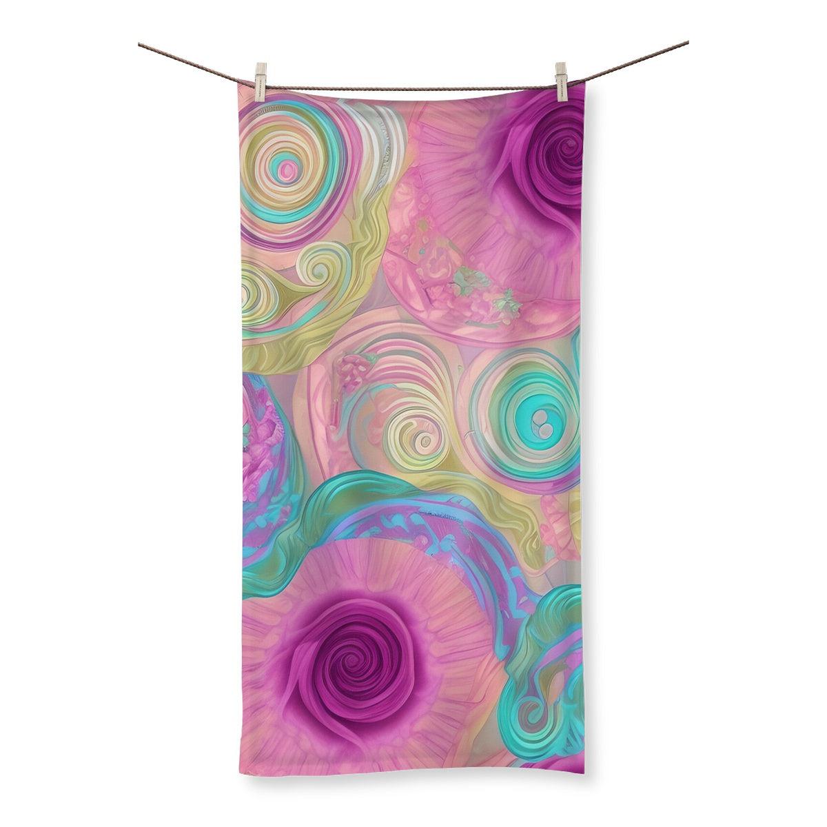 Pastel Lilac Mixed Floral Swirls Towel