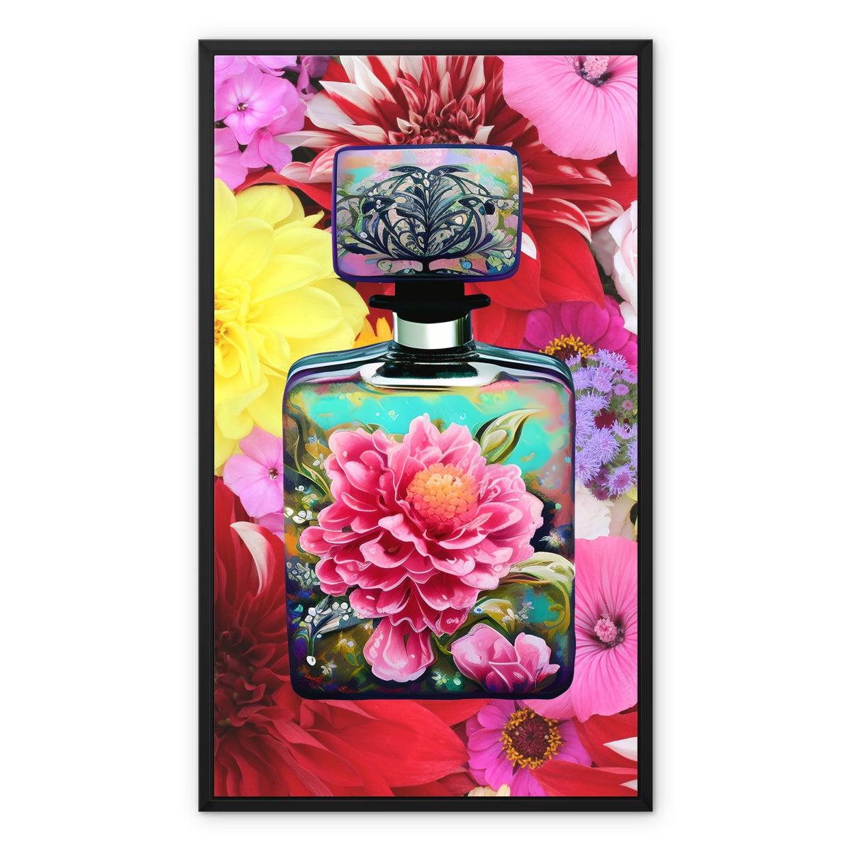 Perfume Bottle Framed Canvas