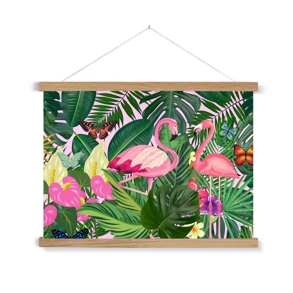 Pink Flamingo Print with Hanger.