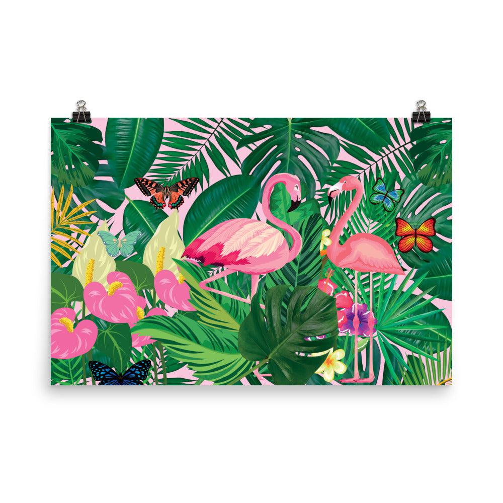 Pink Flamingo Matte Poster Print.