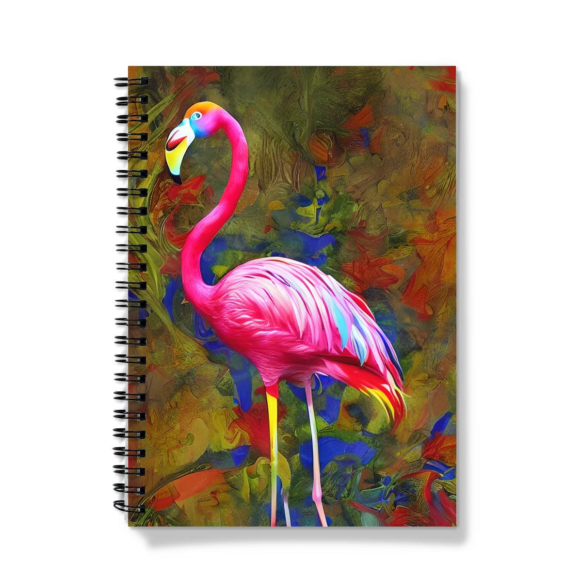 Pink Yellow Flamingo Spiral Notebook