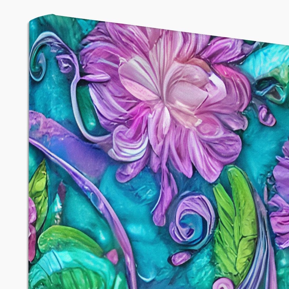 Purple Soft Pastel Floral Canvas