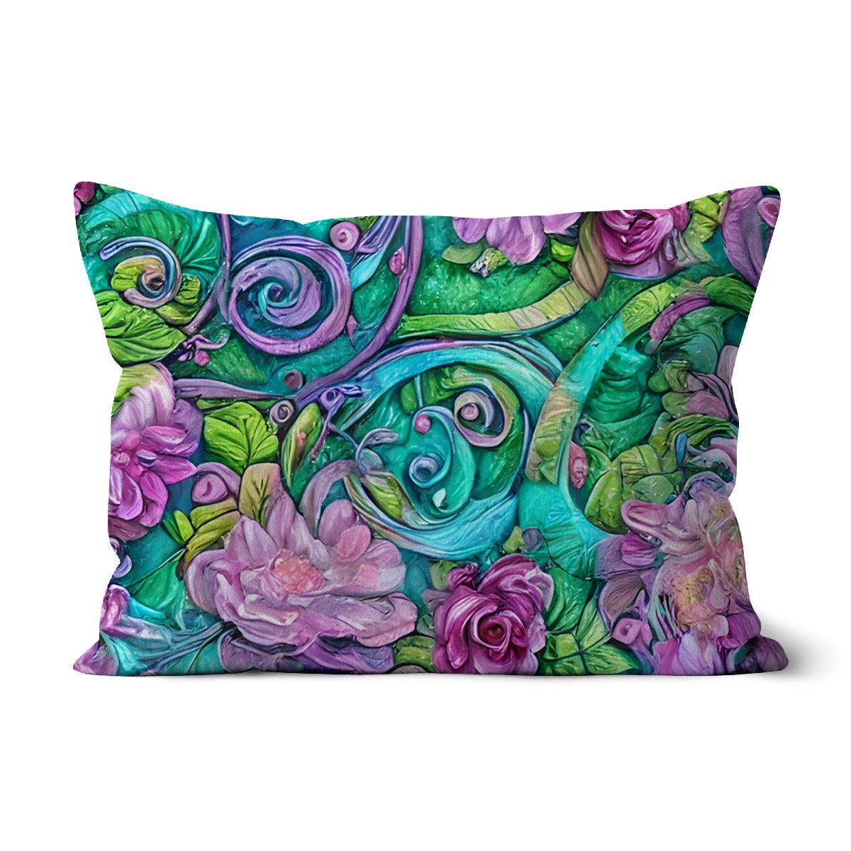 Purple Soft Pastel Floral Cushion