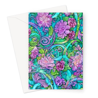 Purple Soft Pastel Floral Greeting Card