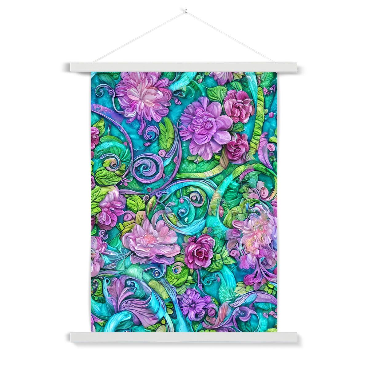 Purple Soft Pastel Floral Fine Art Print with Hanger
