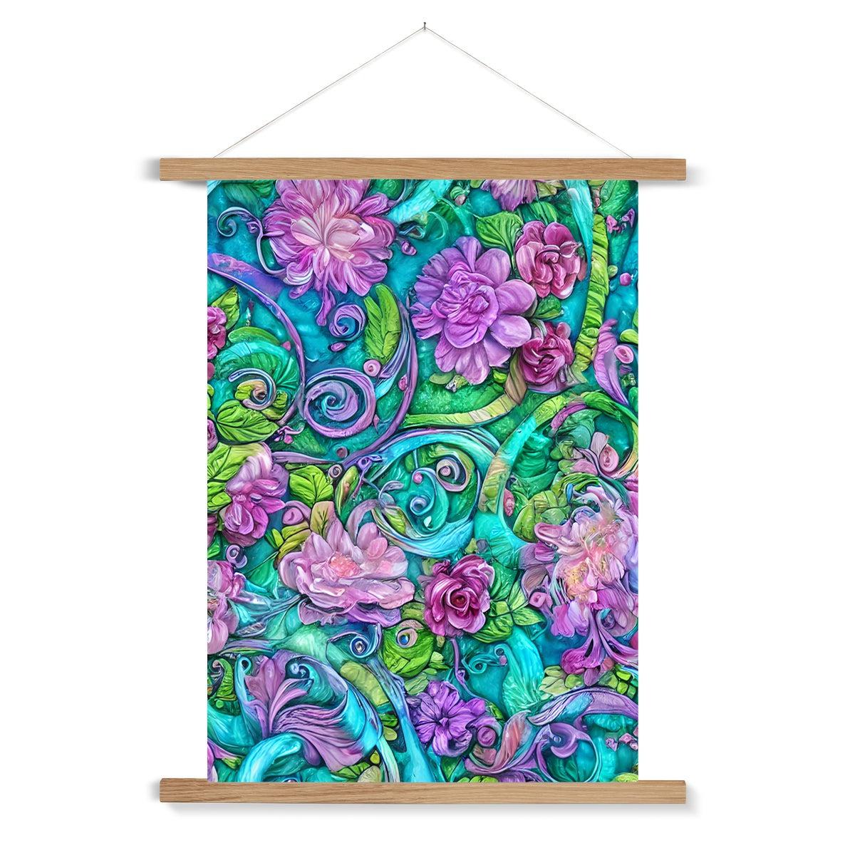 Purple Soft Pastel Floral Fine Art Print with Hanger