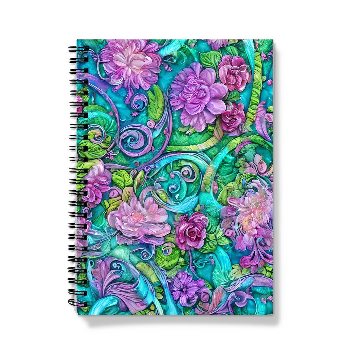 Purple Soft Pastel Floral Notebook