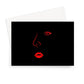 Red Lips Black Greeting Card