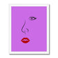 Red Lips Line Art Magenta Framed Print