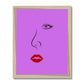 Red Lips Line Art Magenta Framed Print