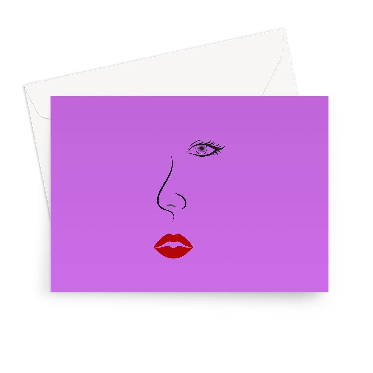 Red Lips Magenta Greeting Card