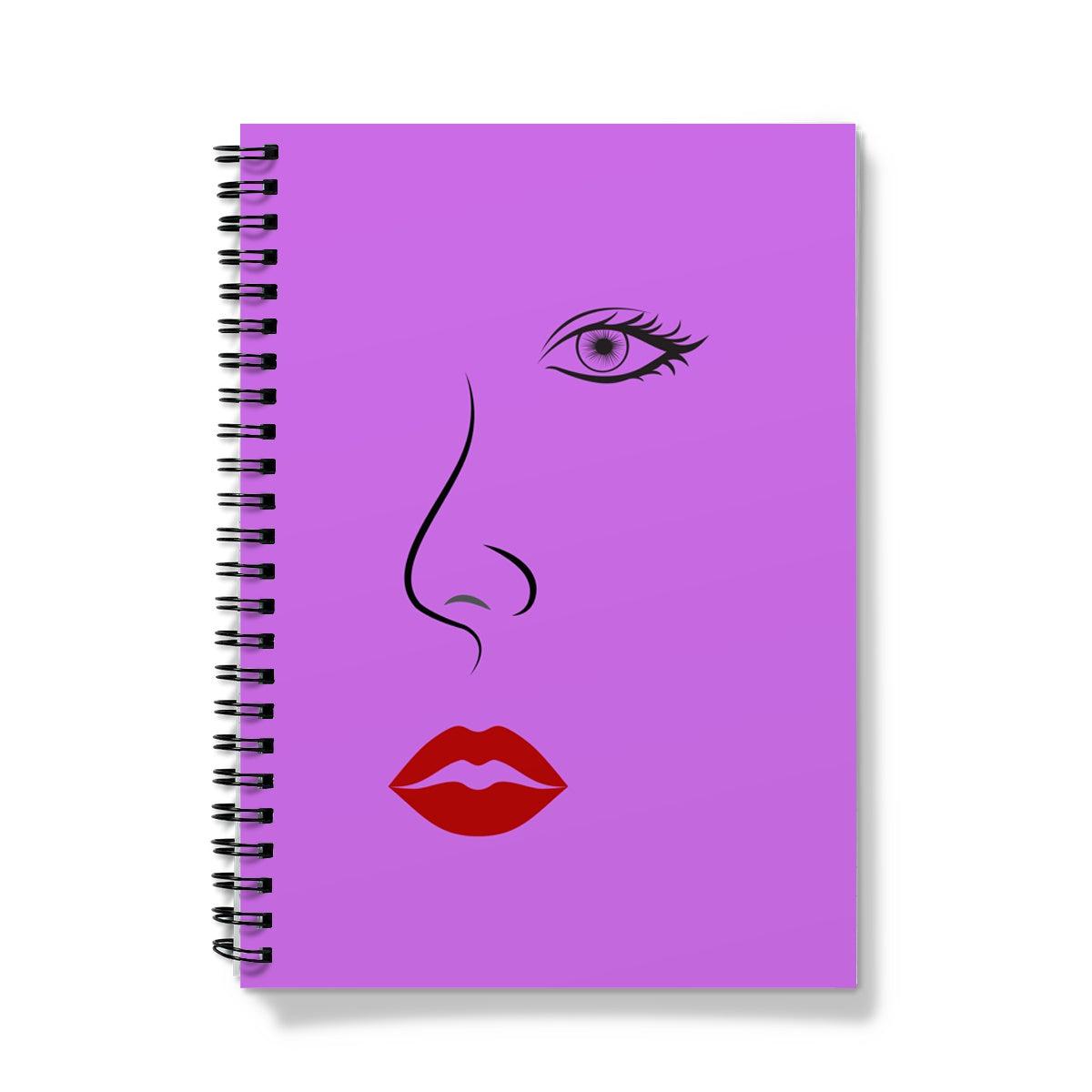 Red Lips Magenta Spiral Notebook