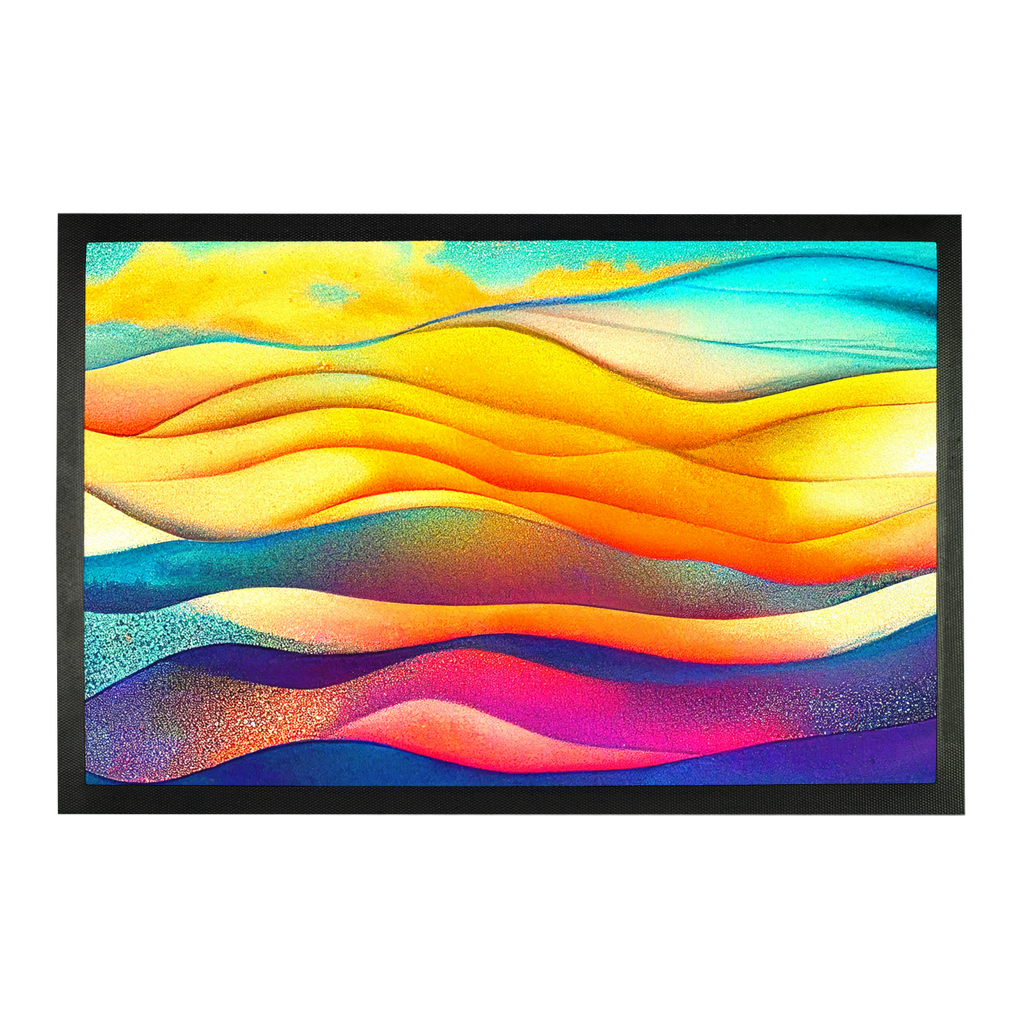 Abstract Sea Waves Door Mat.