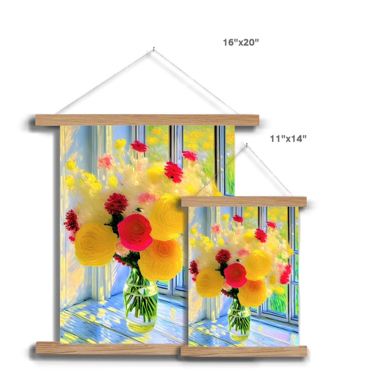 Sunshine Flowers Fine Art Print with Hanger