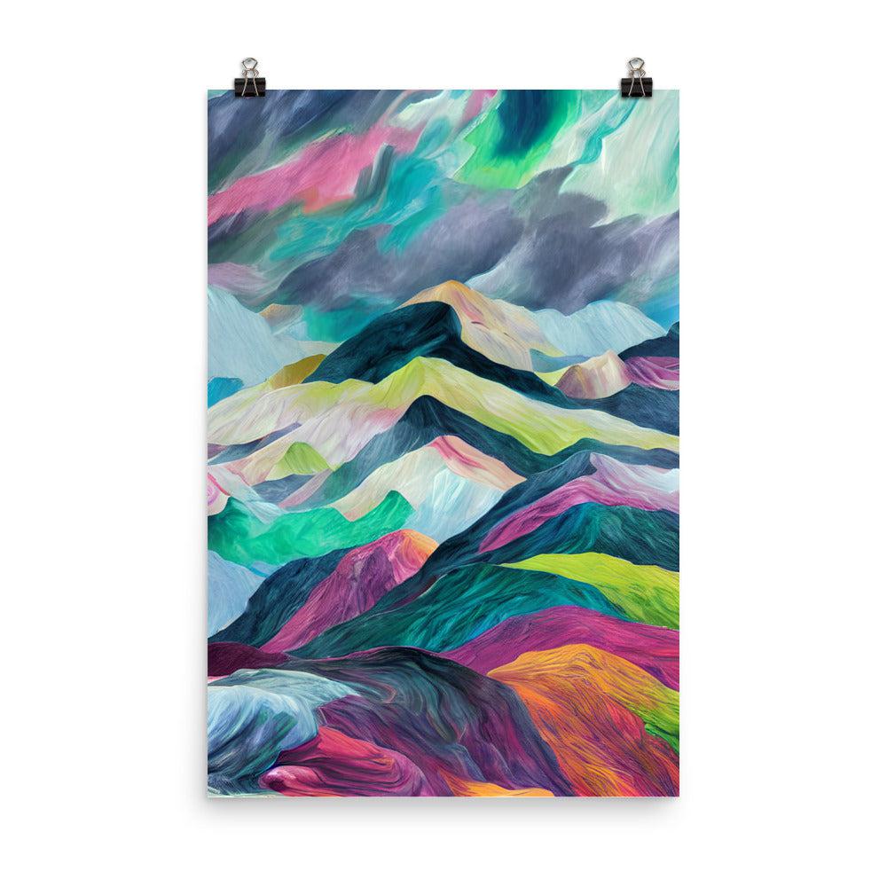 Surreal Mountains Photo Poster Print