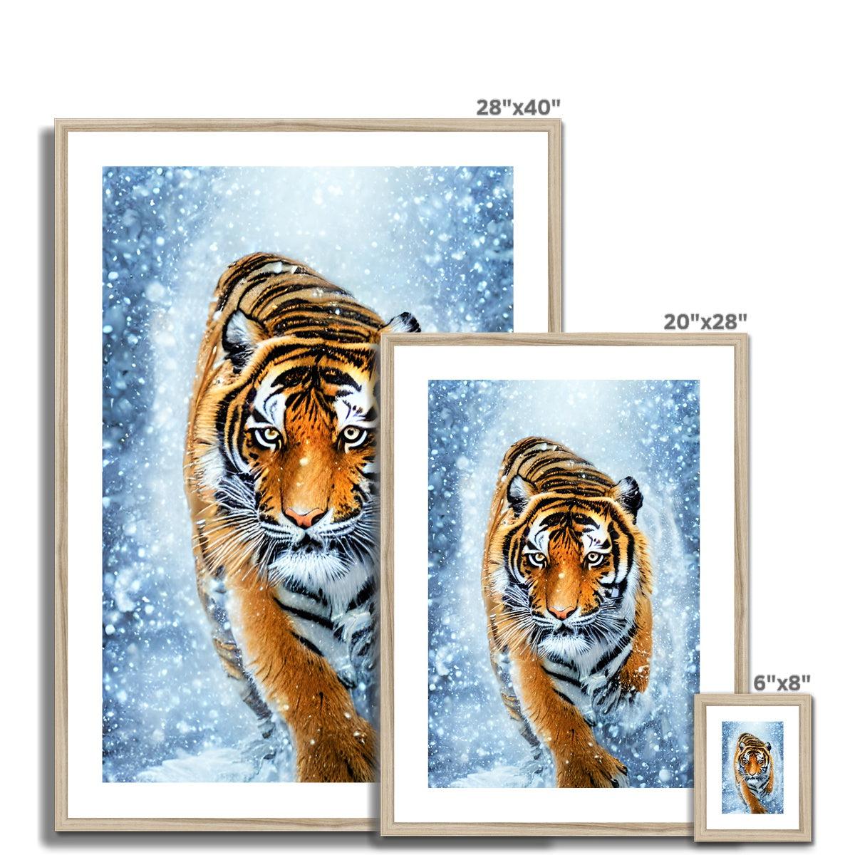 Tiger Snow Framed & Mounted Print