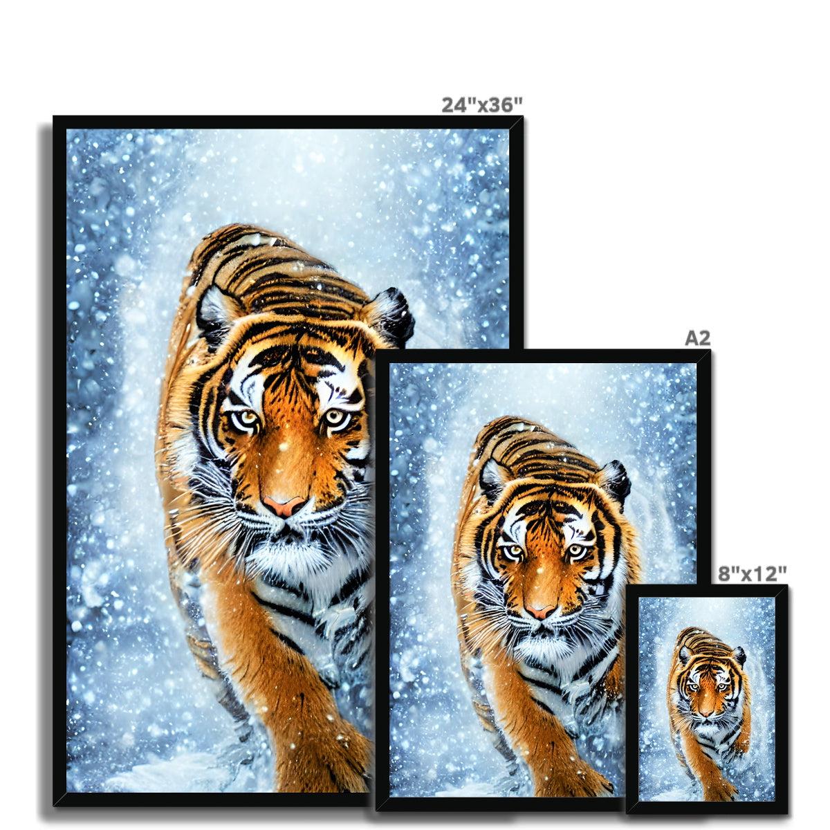 Tiger Snow Framed Print
