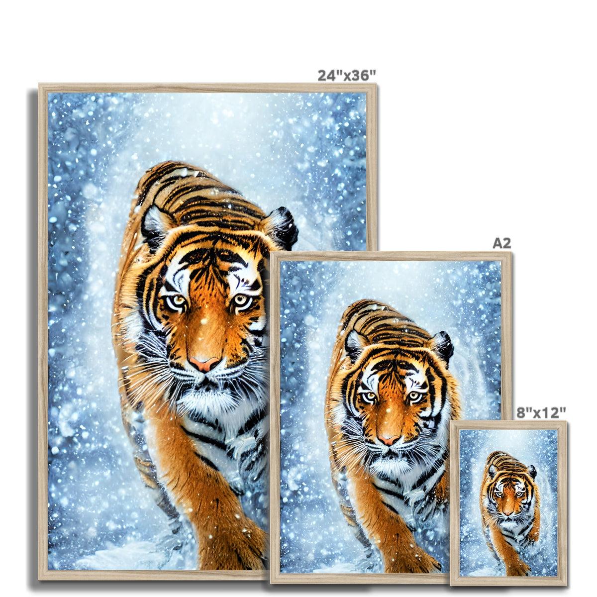 Tiger Snow Framed Print